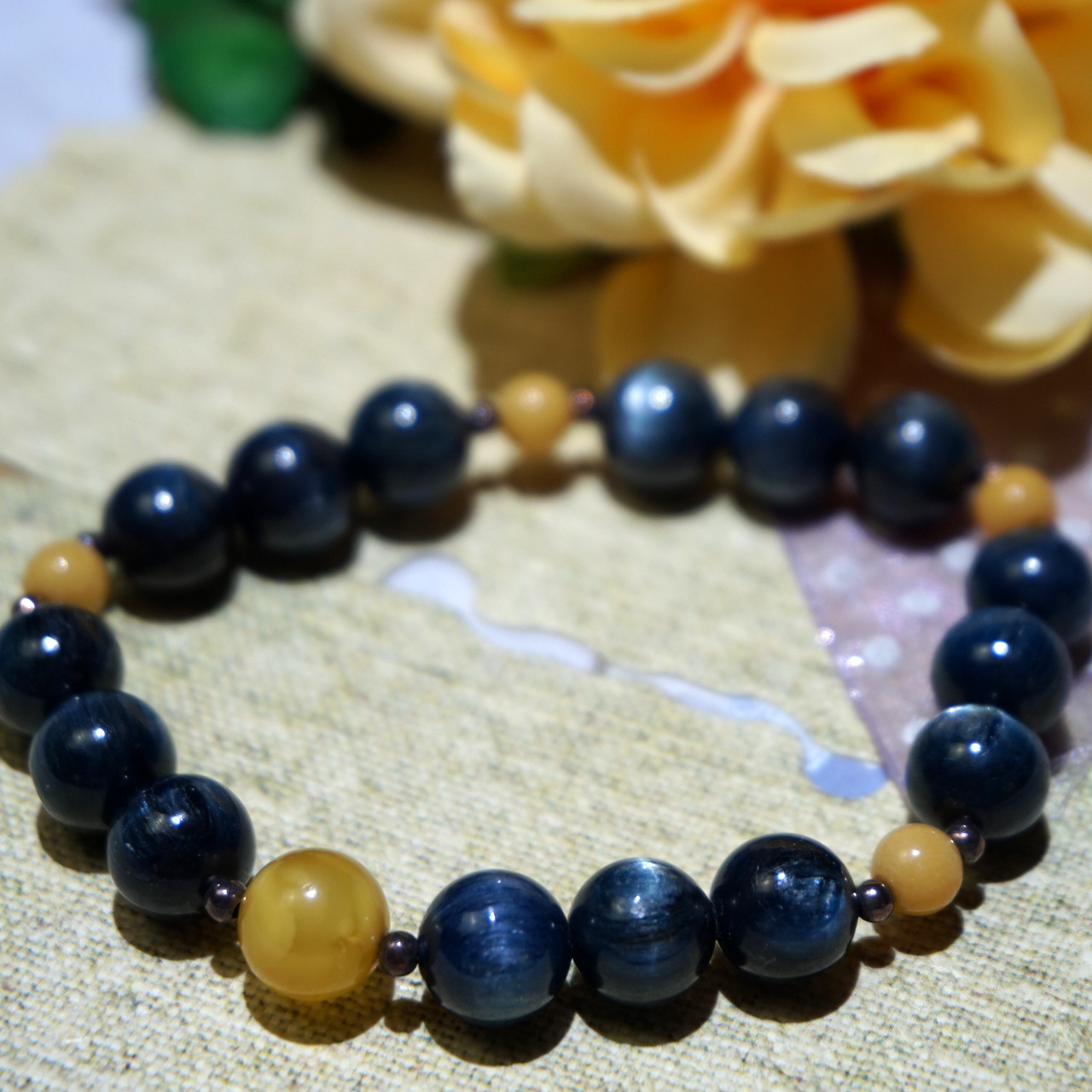 YAN Blue Bracelet Kyanite & Amber Small Bracelet Style