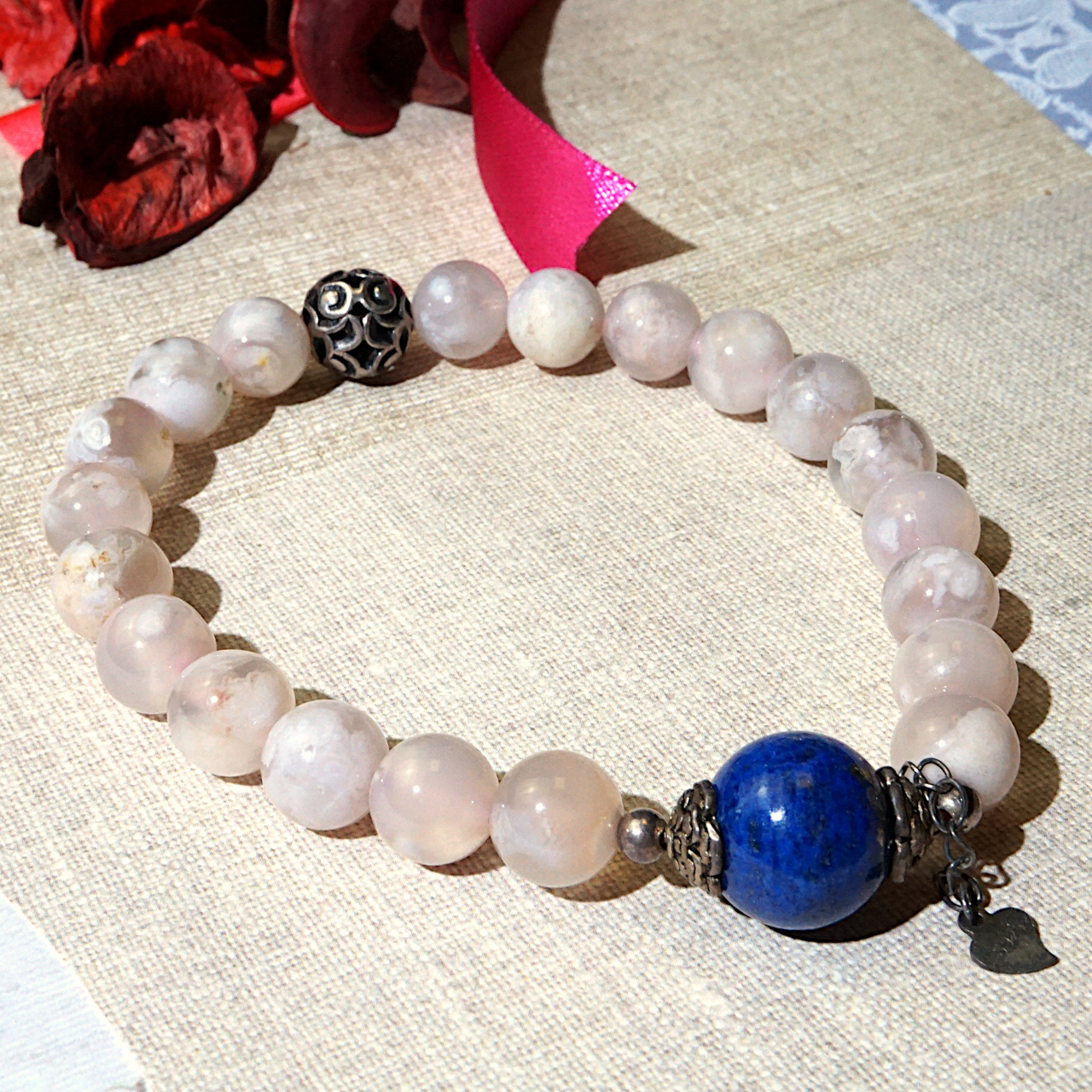 YAN Blue Bracelet Lapis Lazuli & Agate Small Bracelet Style