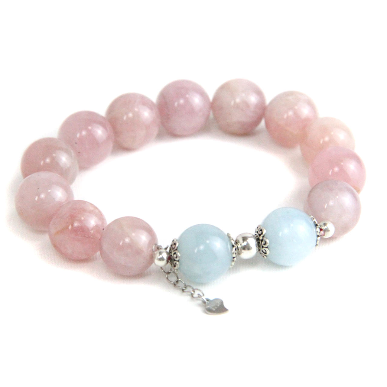 YAN Blue Pink Bracelet Aquamarine & Quartz Small Bracelet Style