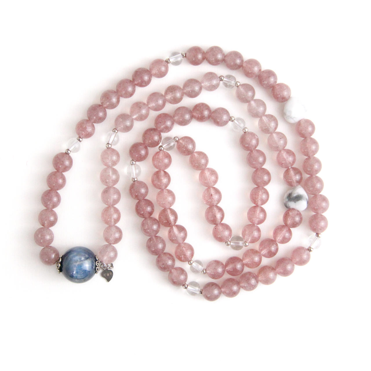 YAN Pink Necklace Kyanite & Strawberry Quartz Long Necklace Style