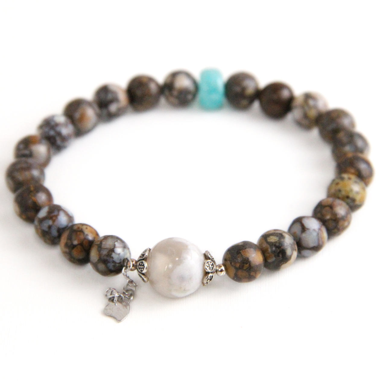 YAN Natural Bead Bracelet Opal & Agate Small Bracelet Style