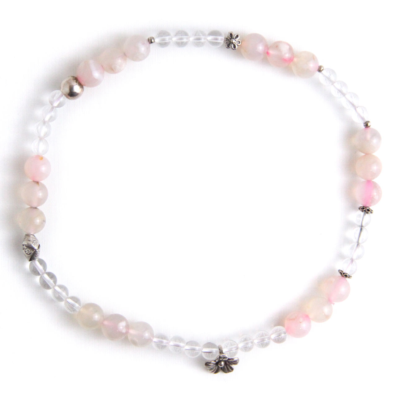 YAN Pink Bracelet Agate & Quartz Long Bracelet Style