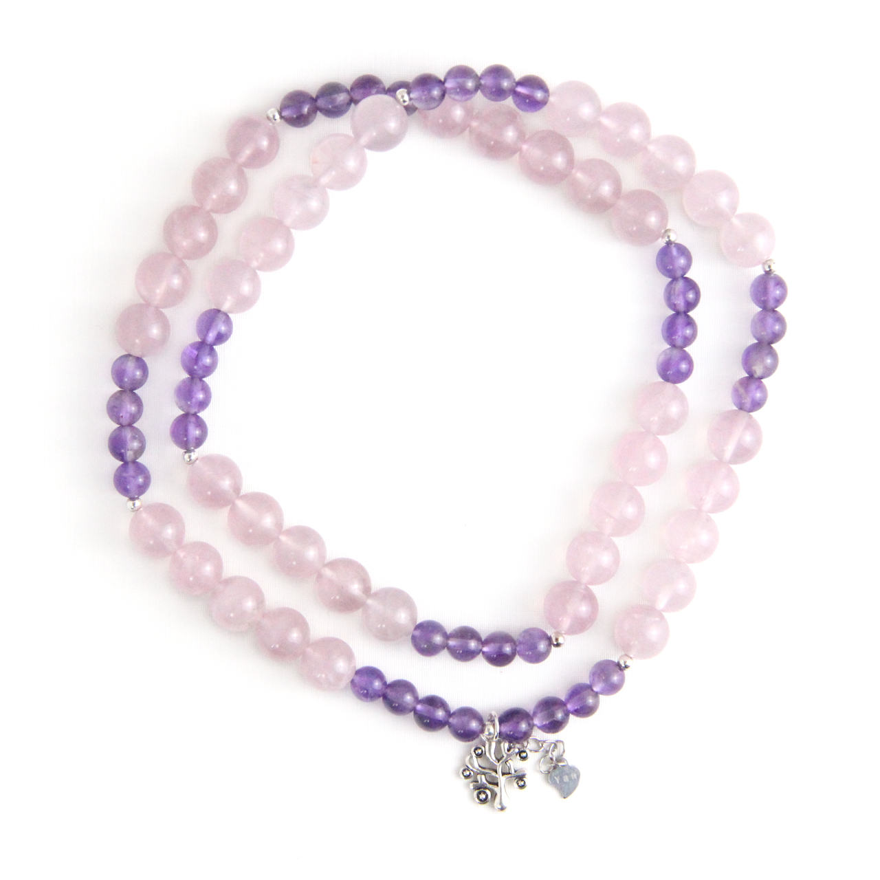 YAN Purple Bracelet Amethyst & Quartz Long Bracelet Style