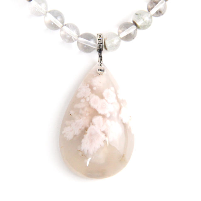 YAN Crystal Pendant Necklace Agate Teardrop Quartz Bead Long Necklace Style