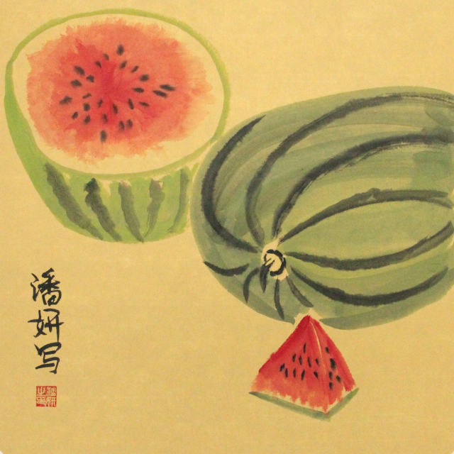 YAN Art Chinese painting Water melon on card ws